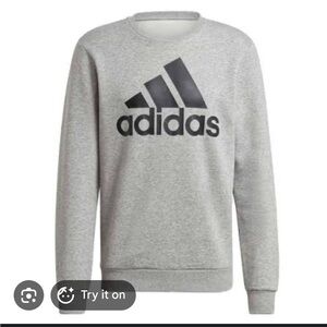 Adidas Men's Crewneck Gray Sweater